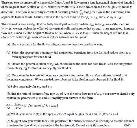 Solved There are two incompressible immiscible fluids A and | Chegg.com