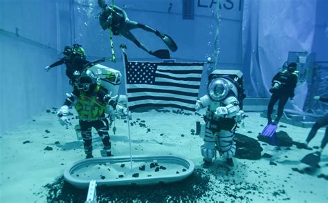 Artemis moonwalking spacesuits put to swimming pool test by NASA | SYFY ...