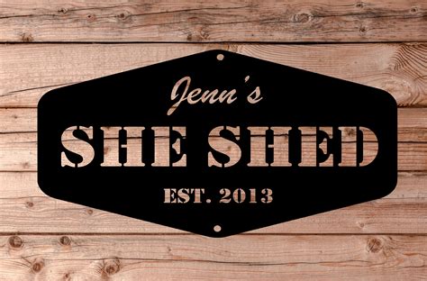 She Shed Metal Sign Custom Shed Sign Custom Garage Sign | Etsy