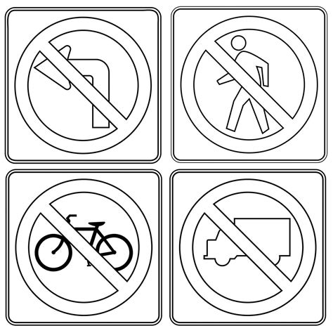 Prohibitory Traffic Sign Poster for Kids