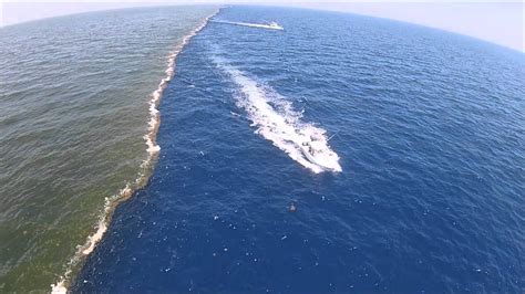 VERY RARE VIEW. Atlantic and Pacific Ocean meet at the point of mid ...