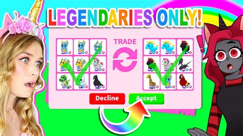 Trading LEGENDARIES ONLY In Adopt Me! (Roblox) - YouTube