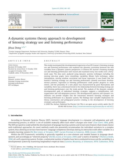 (PDF) A dynamic systems theory approach to development of ... · A ...