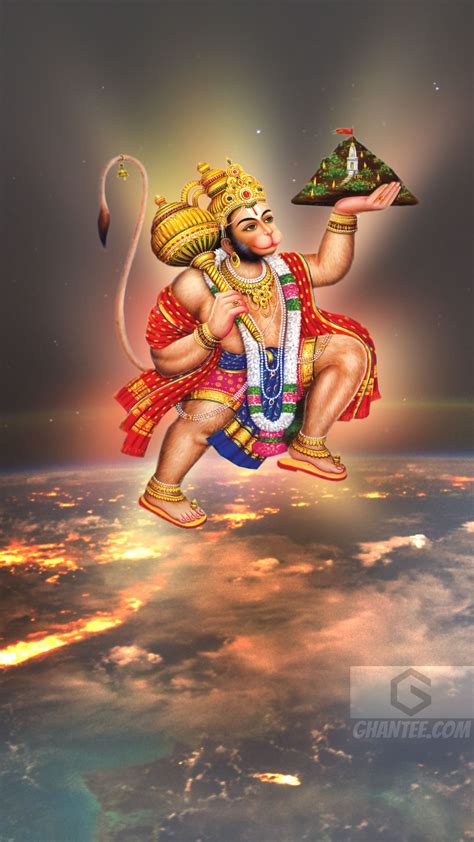 hanuman ji flying over earth hd photo – Ghantee in 2022 | Hanuman pics ...