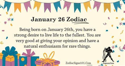 January 26 Zodiac Is Aquarius, Birthdays And Horoscope - ZodiacSigns101