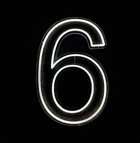 Neon Sign Number 6 (50cm Tall White) NZ$99.00 - newbrightparty