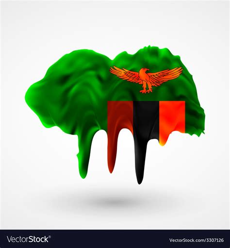 Flag of Zambia painted colors Royalty Free Vector Image