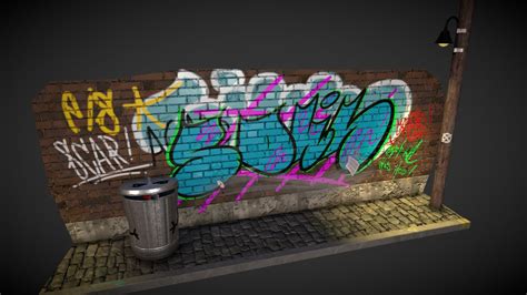 Graffiti Wall - 3D model by nikos.am [2e235aa] - Sketchfab