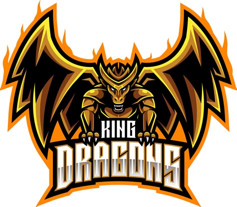 Dragon king mascot logo design By Visink | TheHungryJPEG