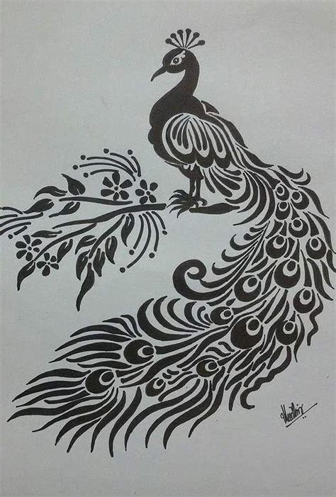 Peacock Drawing With Pencil