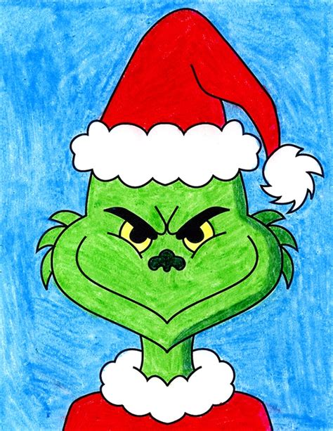 Easy How to Draw the Grinch Tutorial Video and Grinch Coloring Page