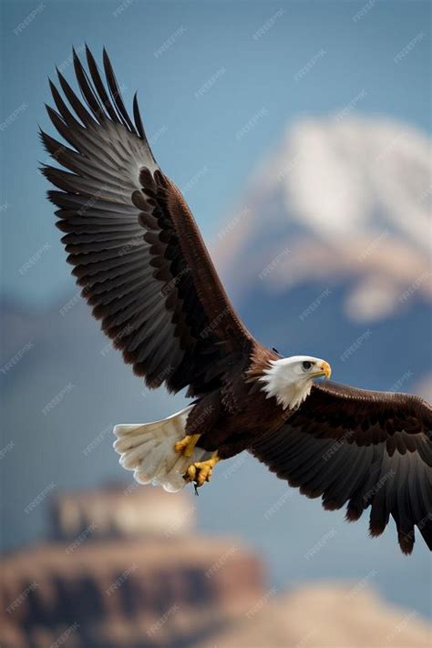 Premium AI Image | bald eagle in flight HD 8K wallpaper Stock ...