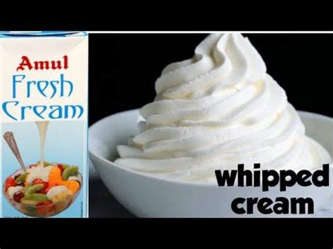 Whipped cream from amul fresh cream | soft and creamy - YouTube ...