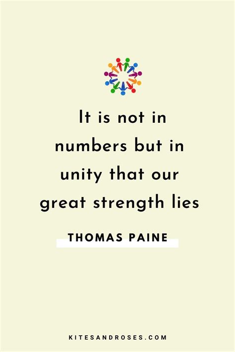 a quote from thomas paine that says it is not in numbers but in units ...