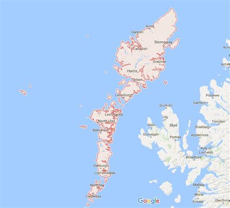 Map of Outer Hebrides