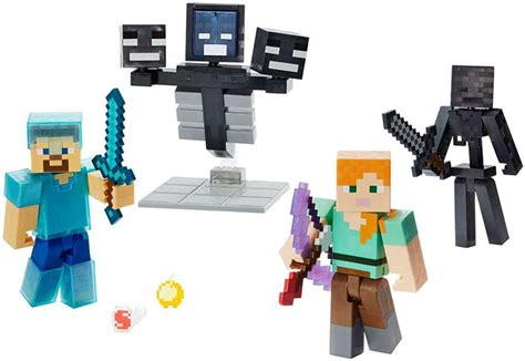 Minecraft Wither Warfare 5 Action Figure 4-Pack Alex, Steve, Wither ...