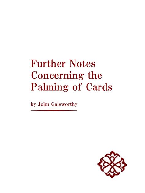 Further Notes Concerning The Palming of Cards | PDF | Finger | Hand