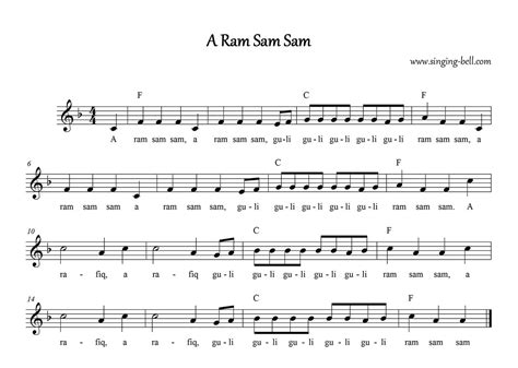 A Ram Sam Sam - Piano Tutorial Video, Sheet Music free PDF