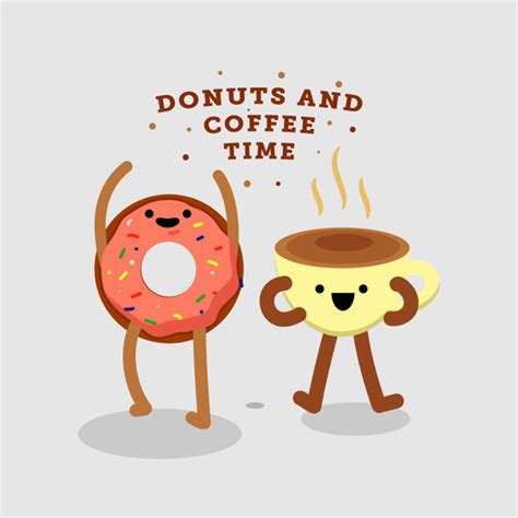 Donuts and Coffee Vector 614623 Vector Art at Vecteezy