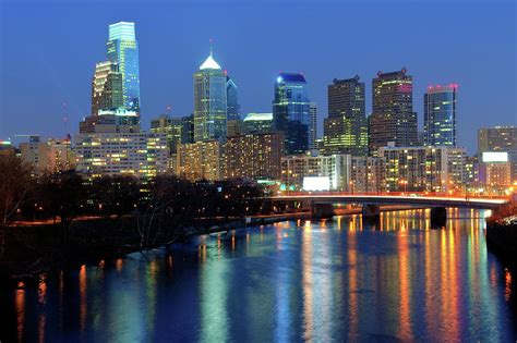 Philadelphia Skyline At Night Photograph by Bookwyrmm - Fine Art America