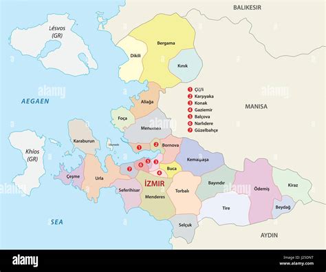 province izmir administrative map Stock Vector Image & Art - Alamy