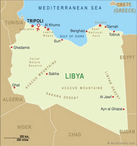 Libya Map, Libya Travel Maps from Word Travels