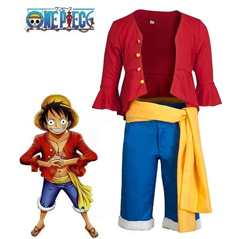 ONE PIECE Monkey D Luffy Costume Kids Luffy Red Shirt Cosplay Wano ...