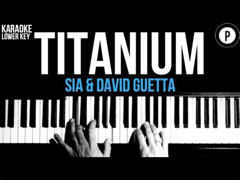 Titanium Karaoke Acoustic Piano slowed LOWER KEY Sia - David Guetta ...