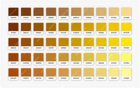 Premium Vector | Shades of yellow color palette with hex