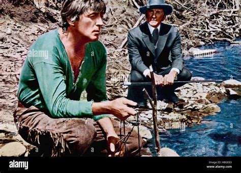 THE WAY WEST, Robert Mitchum (front), Kirk Douglas, 1967 Stock Photo ...