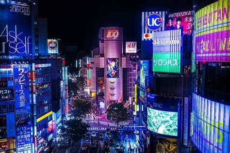 HD wallpaper: japan, shibuya, night, city, tokyo, illuminated ...