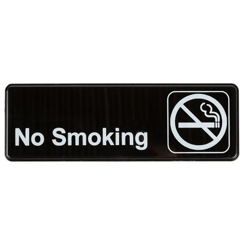 No Smoking Sign - Black and White, 9" x 3"