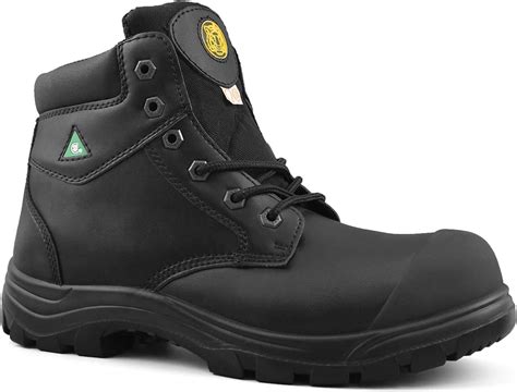 Tiger Safety Men's Leather 6" Steel Toe Boots, Lace-up, Comfortable ...