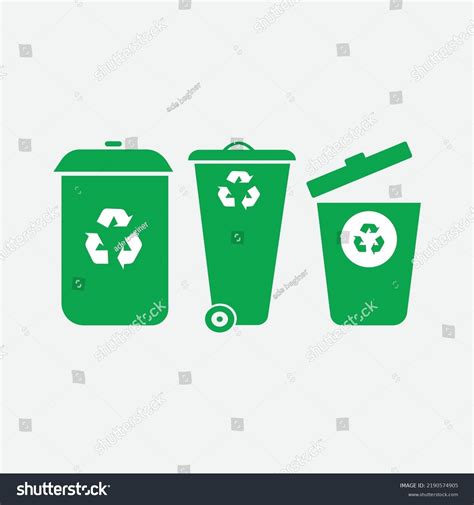 Vector Green Recycling Bin Recycle Logo Stock Vector (Royalty Free ...