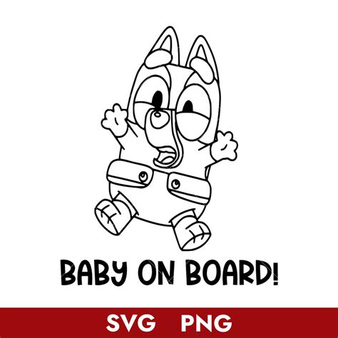 Baby On Board Outline Svg, Baby Bluey Svg, Bluey Svg, Cartoo | Inspire ...