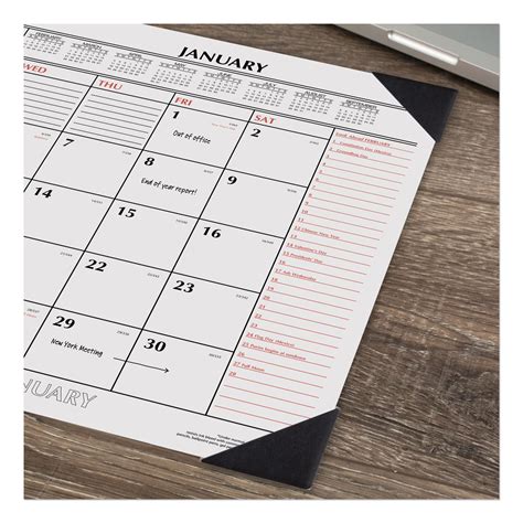 AAGSK117000 At-A-Glance Two-Color Monthly Desk Pad Calendar - Zuma