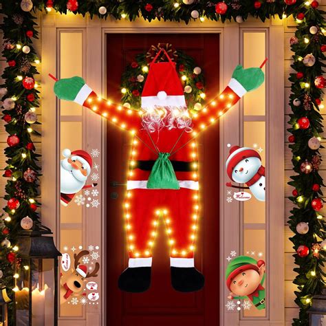 Amazon.com: Liliful 42 Inch Christmas Hanging Santa Claus with LED ...