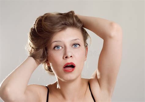 Frightened girl stock photo. Image of glamour, scared - 24392148