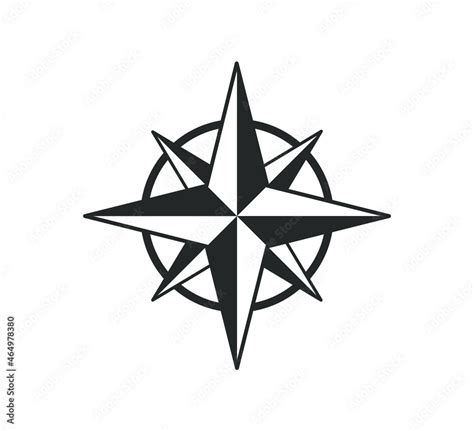 North star compass icon shape symbol. Nautical navigation logo sign ...