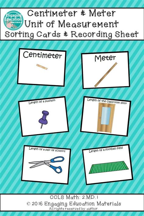 Centimeter and Meter Unit of Measurement Sorting Cards | Sorting cards ...