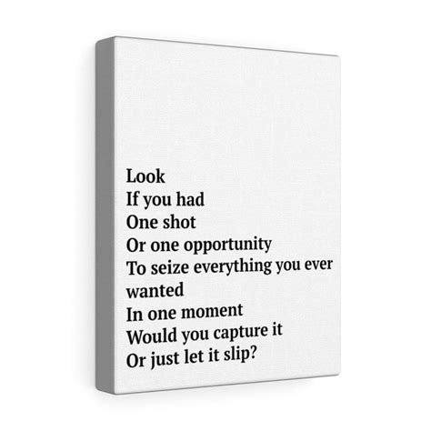 Eminem Lyrics Wall Art, Lose Yourself Eminem Canvas Gallery Wraps - Etsy