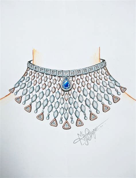 Diamond Chokar | Jewellery design sketches, Jewellery sketches, Art ...