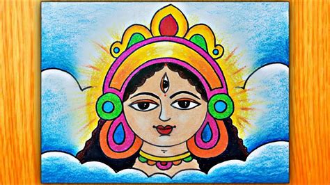 How to Draw Maa Durga Face Step by Step for Beginners | Easy Durga Maa ...