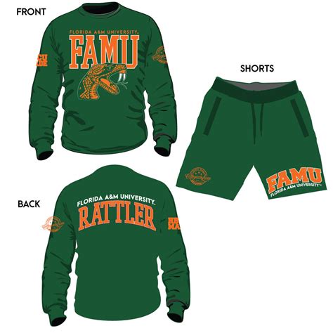 FAMU COLOR SET Chenille Embroidery Sweatshirt & SHORTS -aja ...