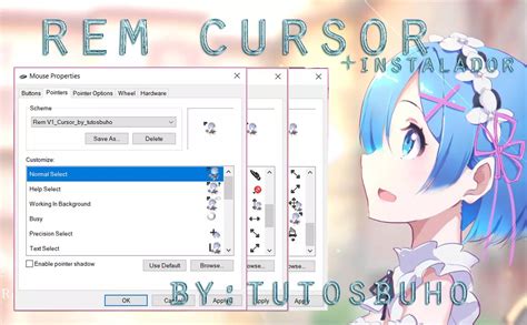 Cursors Rem from the anime Re:Zero on Windows download on VSThemes.org