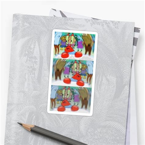 "Blurry Mr Krabs Meme " Sticker by fionac013 | Redbubble