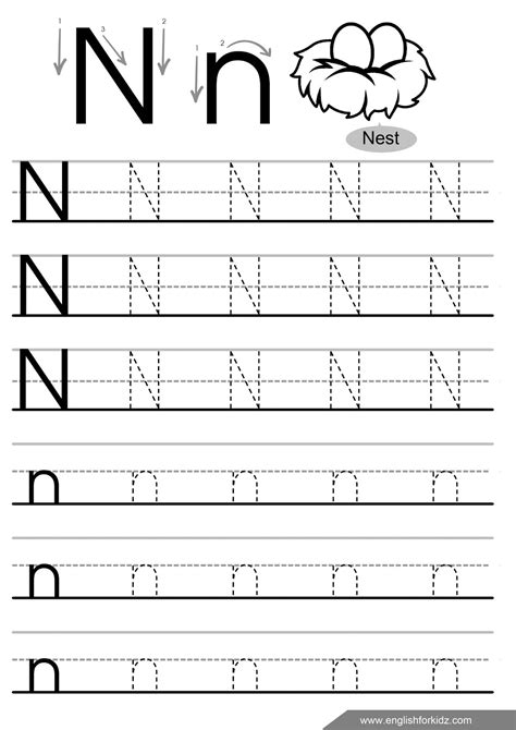 N Tracing Worksheet - paringin-st2