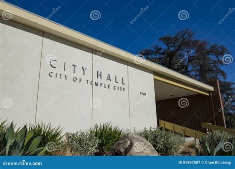 Temple City City Hall editorial photography. Image of entrance - 81867507