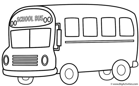 School Bus - Coloring Page (Transportation)