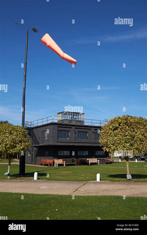 Windsock and Air Traffic Control building at the Lincolnshire Aviation ...